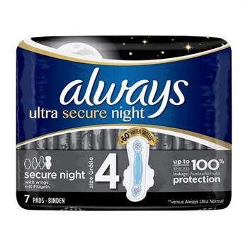 Always Ultra Secure Night Σερβιέτες Υψηλής Απορροφητικότητας, 7 τεμάχια