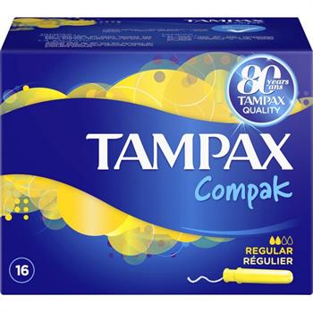 Tampax Compak Regular Tampons Ταμπόν με απλικατέρ Υψηλής Απορροφητικότητας, 16 τεμάχια