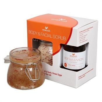 Anaplasis Body + Facial Scrub Με Καστανή Ζάχαρη Ελληνικό Αλάτι Μεσολογγίου + Σπόρους Cranberry 250ml