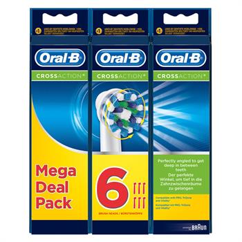 Oral-B Cross Action Mega Deal Pack Ανταλλακτικές Κεφαλές για Ηλεκτρικές Οδοντόβουρτσες 6 τμχ
