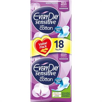 Every Day Sensitive with Cotton Maxi Night Ultra Plus Value Pack 18τμχ
