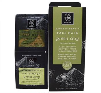 Apivita Express Beauty Green Clay Face Mask 2 x 8ml