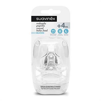 Suavinex Στρόγγυλη Θηλή από σιλικόνη 4+ για παχύρευστα (2τμχ)