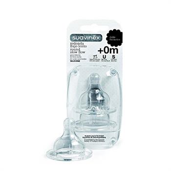 Suavinex Θηλη Σιλικόνης Αργής Ροής 2 Τεμάχια 0M+