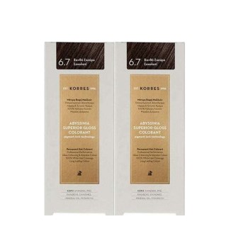 Korres PROMO Abyssinia Superior Gloss Colorant Μόνιμη Βαφή Μαλλιών 6.7 Ξανθό Σκούρο Σοκολατί 2x50ml 1+1 ΔΩΡΟ