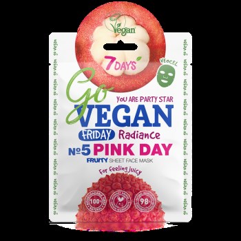 7DAYS GoVegan sheet mask PINK DAY 25g