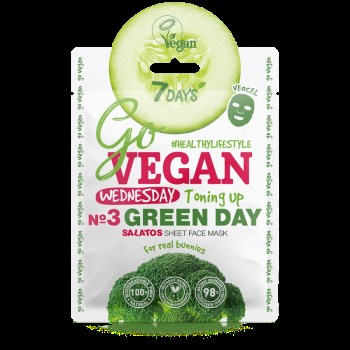 7DAYS GoVegan sheet mask GREEN DAY 25g