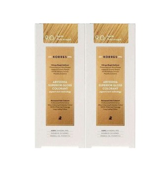 Korres PROMO Abyssinia Superior Gloss Colorant Μόνιμη Βαφή Μαλλιών 9.0 Ξανθό Πολύ Ανοιχτό 2x50ml 1+1 ΔΩΡΟ