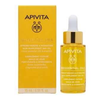 Apivita Beessential Oils Έλαιο Προσώπου Ημέρας Συμπλήρωμα Ενδυνάμωσης και Ενυδάτωσης 15ml