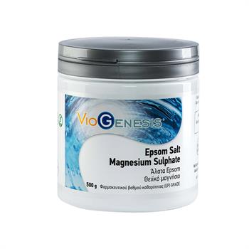 Viogenesis Epsom Salt Magnesium Sulphate Άλατα Epsom και Θειϊκό Μαγνήσιο 500 gr