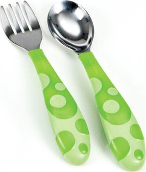 Munchkin Toddler Fork & Spoon Παιδικό Σετ Φαγητού Πιρούνι & Κουτάλι Πράσινο 12m+ 2τμχ