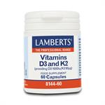 Lamberts Vitamin D3 1000iu & K2 90µg Συμπλήρωμα Διατροφής με Βιταμίνες D3 & Κ2 60 κάψουλες