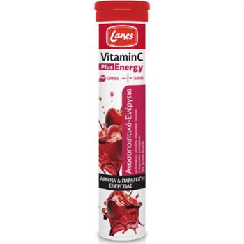 Lanes Vitamin C Plus Energy Κεράσι 500mg 20 αναβράζοντα δισκία