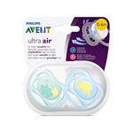 Philips Avent Ultra Air Ορθοδοντική Σιλικόνης 0-6m Γαλάζιο-Πράσινο 2τμχ