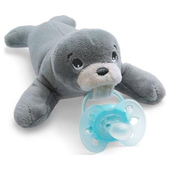 Philips Avent Snuggle Φώκια με Ορθοδοντική Πιπίλα Σιλικόνης 0-6m 1τμχ