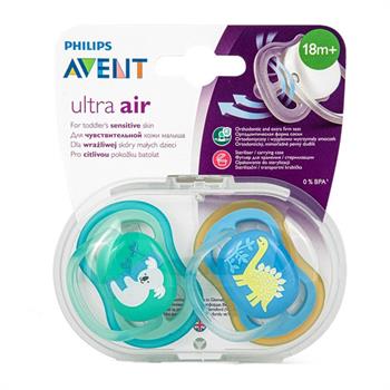 Philips Avent Ultra Air Πιπίλα Σιλικόνης Μπλε-Πράσινο 18m+ 2τμχ
