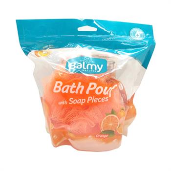 Vican Balmy Bath Pouf Σφουγγάρι Με Πέρλες Σαπουνιού Και Άρωμα Πορτοκάλι 1 τμχ.