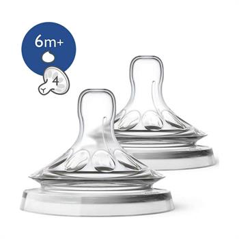 Philips Avent Θηλή Μαλακών Τροφών Natural 6m+ 2τμχ