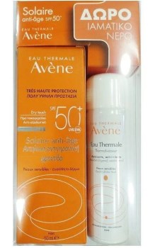 Avene Eau Thermale Solaire Anti Age Dry Touch SPF50 50ml &  Eau Thermale 50ml & Δώρο Ιαματικό Νερό Spray 50ml