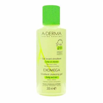 A-Derma Exomega Emollient Cleansing Gel Καθαριστικό Τζελ για Μαλλιά και Σώμα 200ml