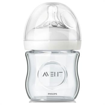 Philips Avent Natural Γυάλινο Μπιμπερό με Θηλή Ροής για Νεογνά 120ml