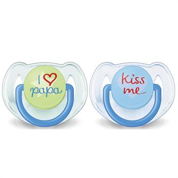 Philips Classic Pacifiers 6-18m Σιλικόνης Γαλάζιο-Πράσινο 2τμχ