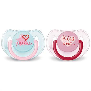 Philips Classic Pacifiers 6-18m Σιλικόνης Μπλε-Ροζ 2τμχ