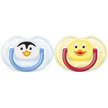 Philips Animal Classic Pacifiers 0-6m Σιλικόνης Penguin-Duck 2τμχ