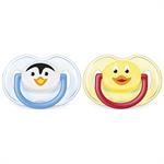 Philips Animal Classic Pacifiers 0-6m Σιλικόνης Penguin-Duck 2τμχ