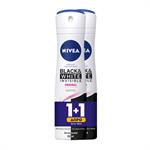 Nivea Invisible For Black + White Clear 48h Spray 2x150ml