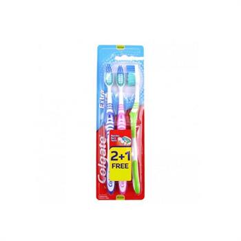 Colgate Extra Clean Ροζ – Πράσινο - Mπλε Medium 2+ 1 τμχ.