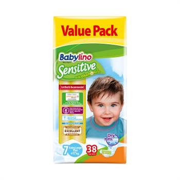 Babylino Sensitive Extra Large Nο7 Plus 17+kg 4x38τμχ