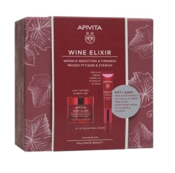 Apivita Promo Wine Elixir Light Texture Anti-Wrinkle Cream 50ml & Gift Apivita Wine Elixir Eye & Lip Cream 15ml
