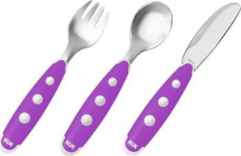Nuk Easy Learning Σετ Κουτάλι - Πιρούνι - Μαχαίρι 18m+ - ΜΩΒ