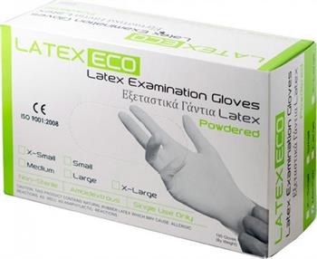 Latex Eco Εξεταστικά Γάντια Latex - Small 100τμχ