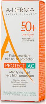 A-Derma Mattifying Fluid Protect AC SPF50+ 40ml 1Τεμάχιο