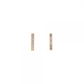 Medisei – Dalee Jewels Επιχρυσωμένα Σκουλαρίκια Μπάρα με Κρυστάλλους Ζιργκόν 1τμχ