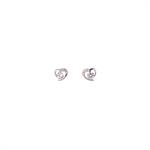 Medisei - Dalee Jewels Earrings Ασημένια Υποαλλεργικά Σκουλαρίκια με Ρόδιο, Καρδιά με Ζιργκόν 1τμχ