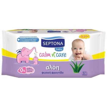 Septona Calm n Care Baby Μωρομάντηλα Με Αλόη 3x57 τμχ