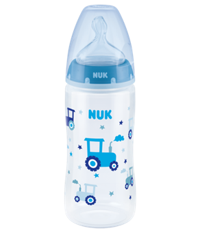 NUK First Choice Plus Μπιμπερό με Δείκτη Ελέγχου Θερμοκρασίας 0-6 m Medium 300ml - ΜΠΛΕ ΑΥΤΟΚΙΝΗΤΟ