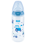 NUK First Choice Plus Μπιμπερό με Δείκτη Ελέγχου Θερμοκρασίας 0-6 m Medium 300ml - ΜΠΛΕ ΑΥΤΟΚΙΝΗΤΟ