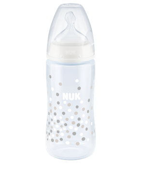 NUK First Choice Plus Μπιμπερό με Δείκτη Ελέγχου Θερμοκρασίας 0-6 m Medium 300ml - ΑΣΠΡΟ ΒΟΥΛΕΣ
