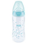 NUK First Choice Plus Μπιμπερό με Δείκτη Ελέγχου Θερμοκρασίας 0-6 m Medium 300ml - ΓΑΛΑΖΙΟ STAR