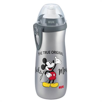 NUK Παγουράκι Sports Cup Disney Mickey 450 ml με καπάκι push-pull 36m+ - ΓΚΡΙ ΜΙΚΥ