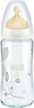 NUK First Choice Plus Μπιμπερό γυάλινο 240ml με θηλή - ΑΣΠΡΟ