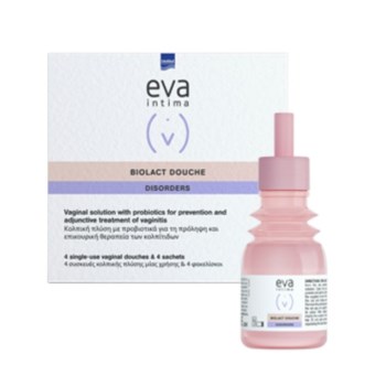 Intermed Eva Biolact Douche 4 Κολπικές Πλύσεις Μίας Χρήσης