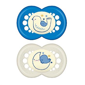 MAM Night Σιλικόνης 6-16m 2τμχ - ΜΠΛΕ ΠΟΥΛΙ