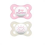 Mam Ι Love Mummy & Daddy Σιλικόνης 2-6m 2τμχ - ΡΟΖ