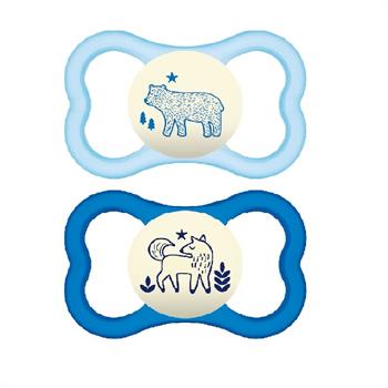 Mam Air Night Σιλικόνης 6-16m 2τμχ - ΜΠΛΕ ΑΡΚΟΥΔΑ
