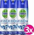 Dettol All In One Crisp Linen Απολυμαντικό Spray 400ml 3τμχ